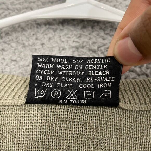 Franco Ponti Sweater Men XL Tan V-Neck Wool Blend Made in Italy Pullover - Picture 5 of 10